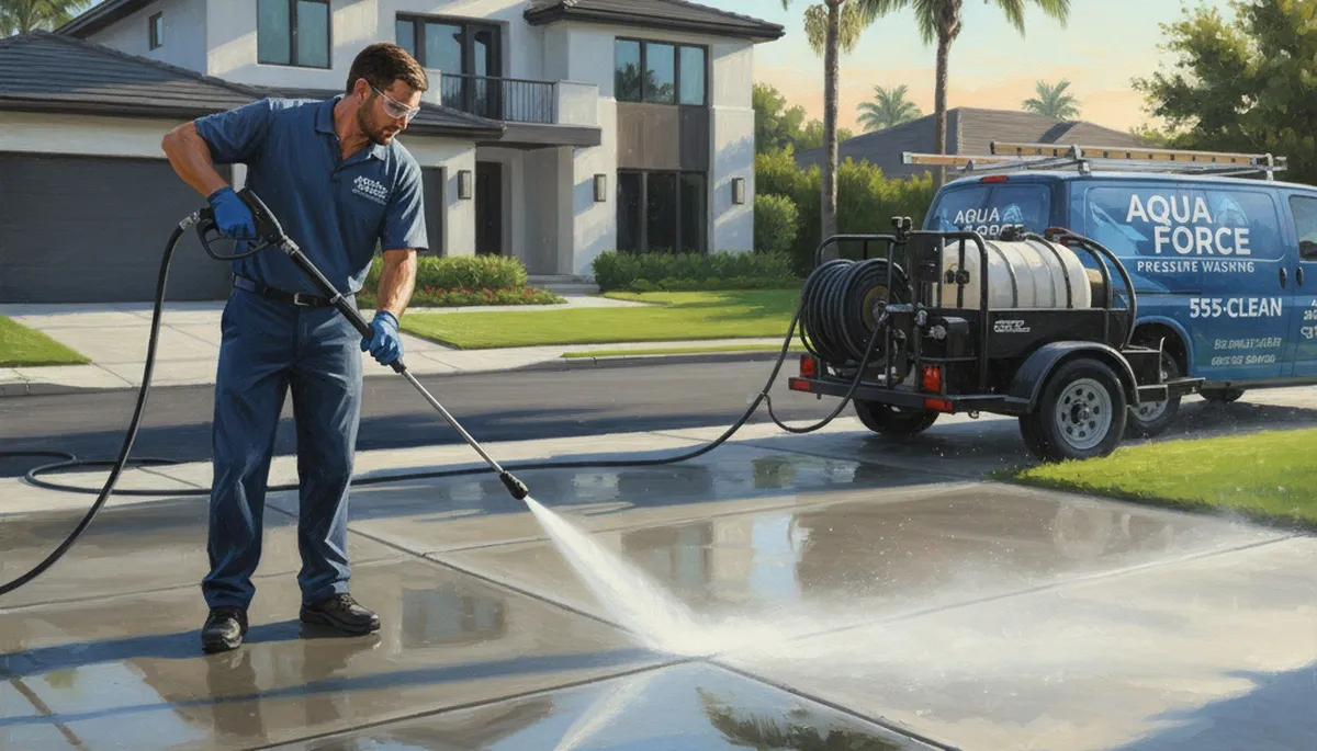 Concrete pressure cleaning in Charleston, SC for driveways and patios with mold and mildew removal