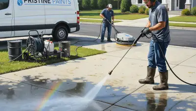 Concrete pressure cleaning driveway in Charleston, SC for mold and salt residue removal
