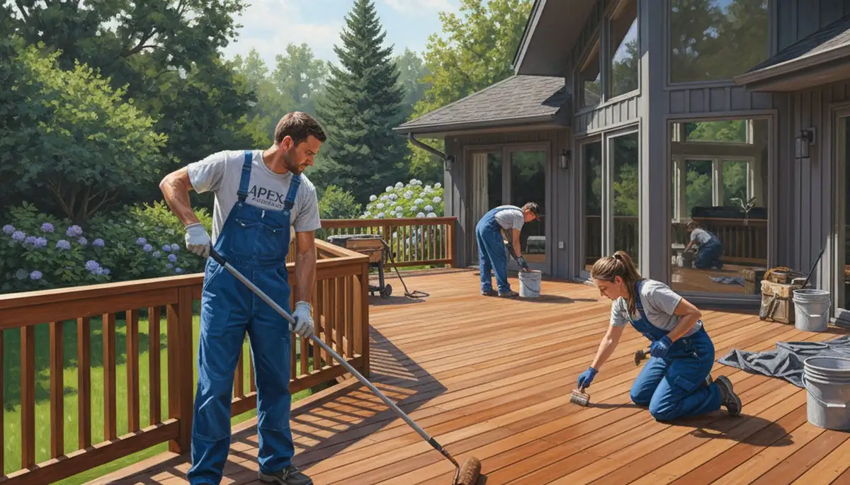 Deck staining service in Charleston, SC protecting wood decks from sun, salt air, and humidity