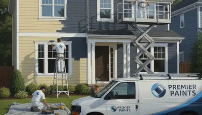 Charleston, SC house painting crew applying durable exterior paint on a home for lasting coastal protection